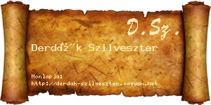Derdák Szilveszter névjegykártya